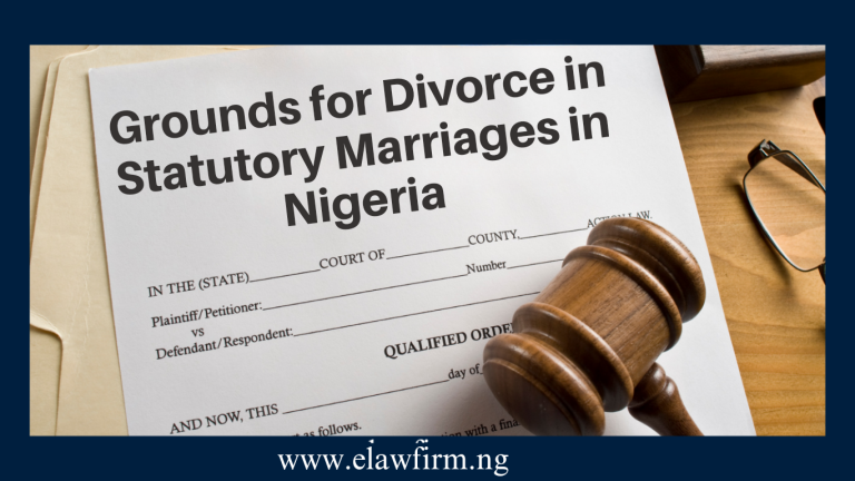 Gravel with text 'grounds for divorce in statutory marriages in Nigeria'